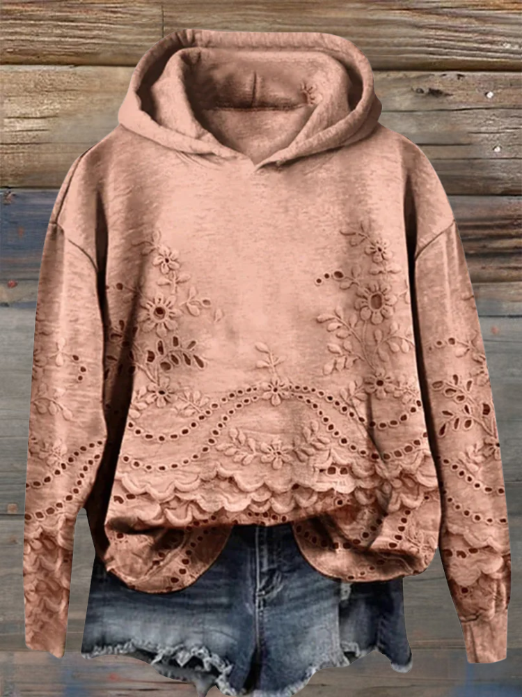Rosa™ | Hoodie avec Détails en Dentelle