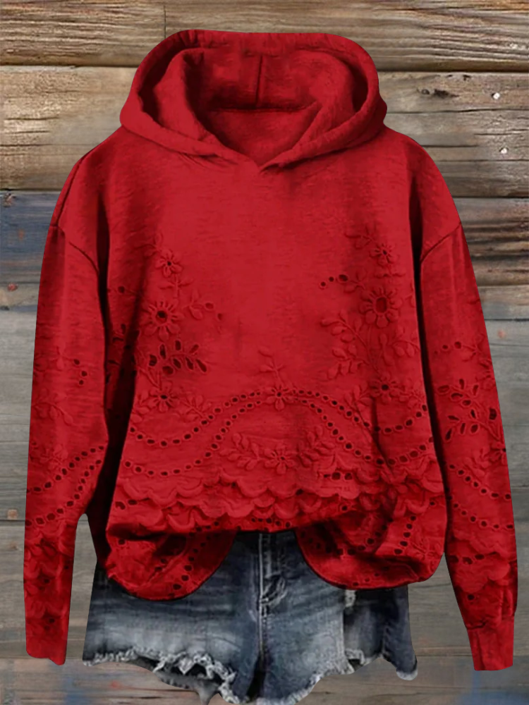 Rosa™ | Hoodie avec Détails en Dentelle