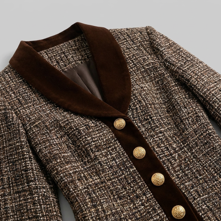 Talia | Ensemble tailleur tweed : blazer court et jupe crayon