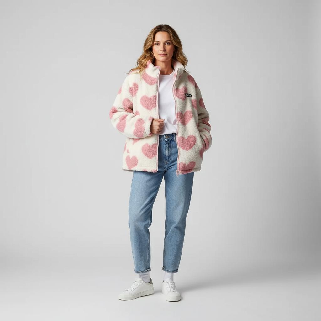 Mia | Veste réversible avec cœurs