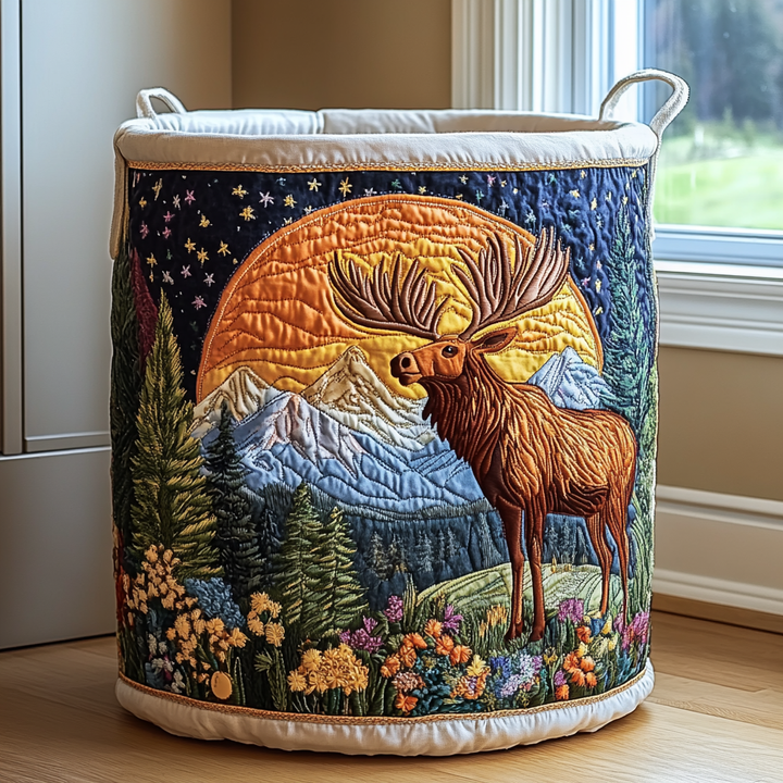 Naomi | Panier à linge matelassé avec motifs nature