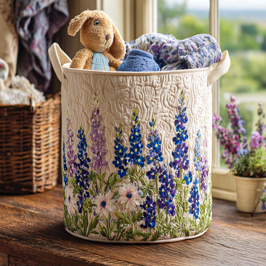 Meadow | Panier à linge matelassé à motifs floraux