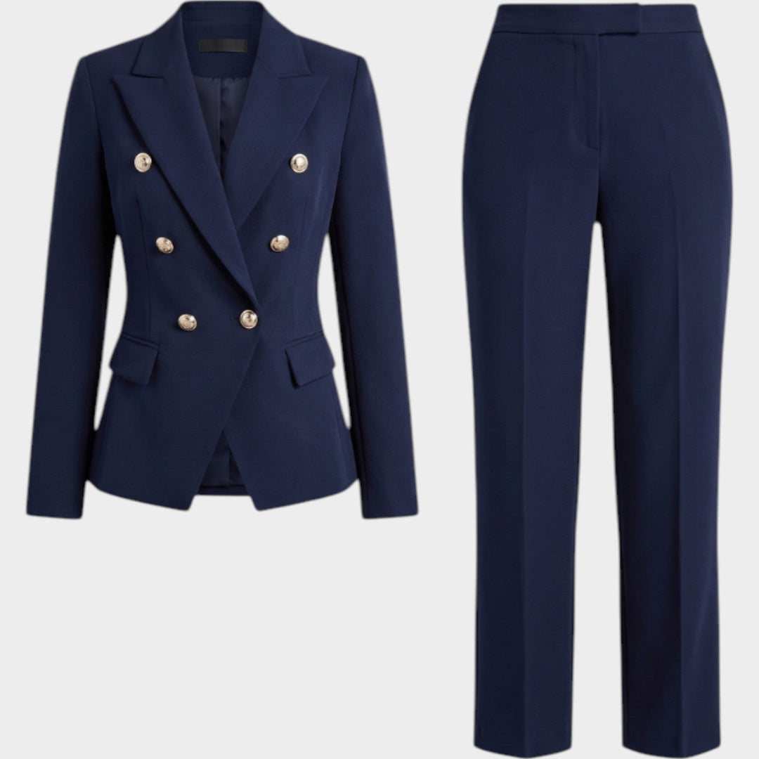 Camille | Ensemble tailleur croisé veste et pantalon