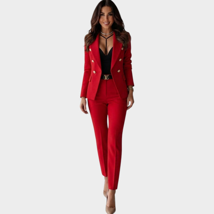 Camille | Ensemble tailleur croisé veste et pantalon