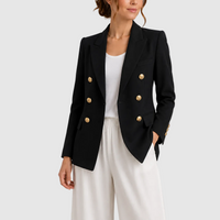 Camille | Blazer taillé à double boutonnage et boutons dorés