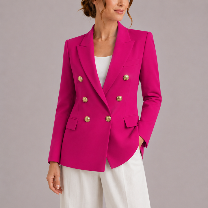 Camille | Blazer taillé à double boutonnage et boutons dorés