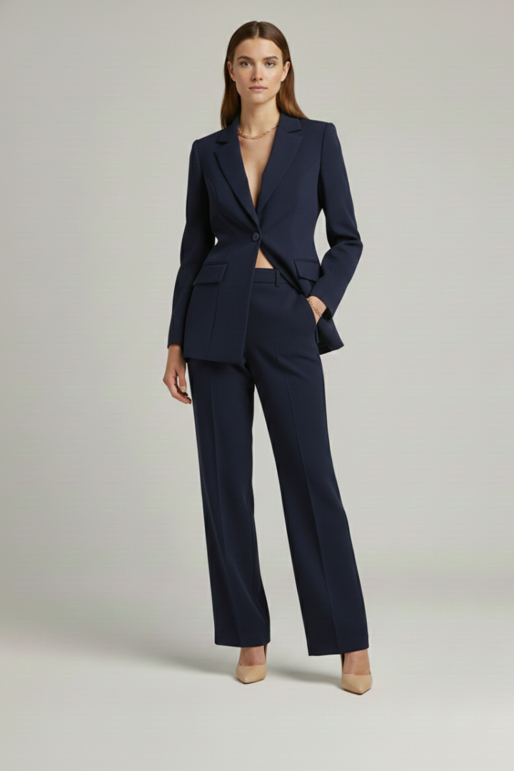 Ensemble tailleur – Veston structuré et pantalon jambe large