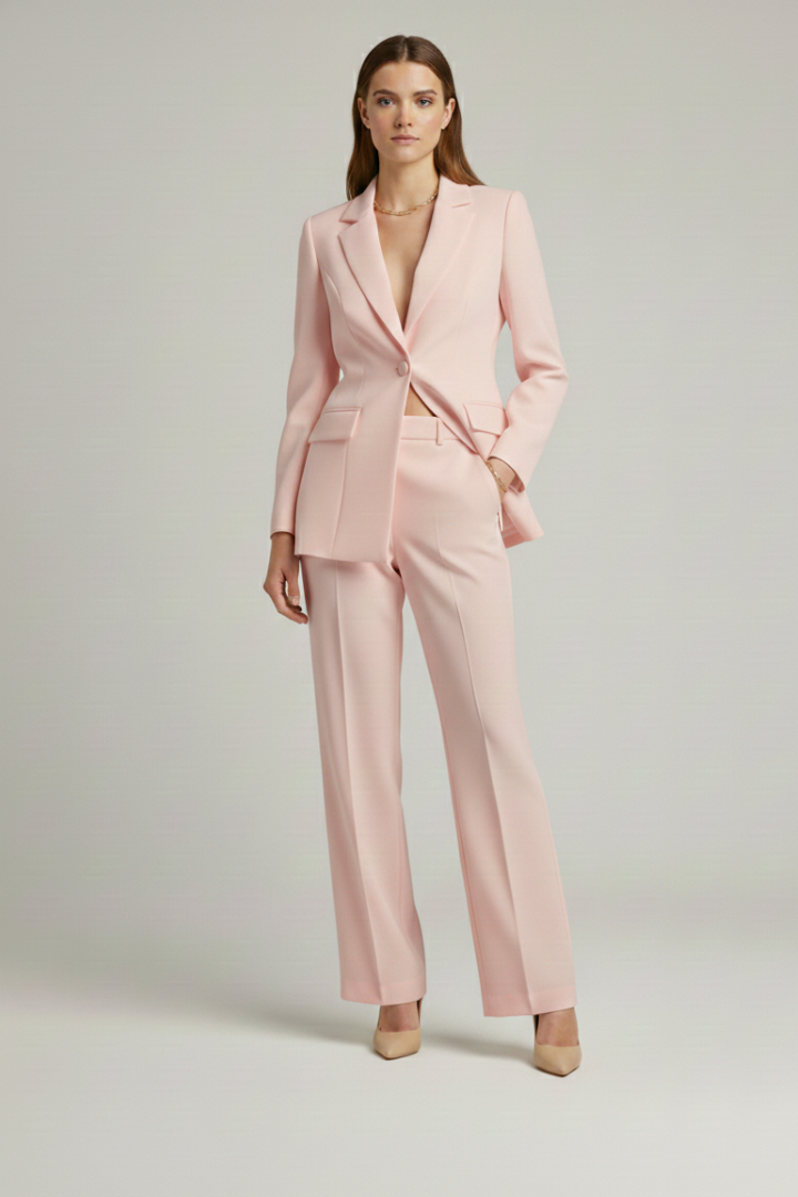 Ensemble tailleur – Veston structuré et pantalon jambe large
