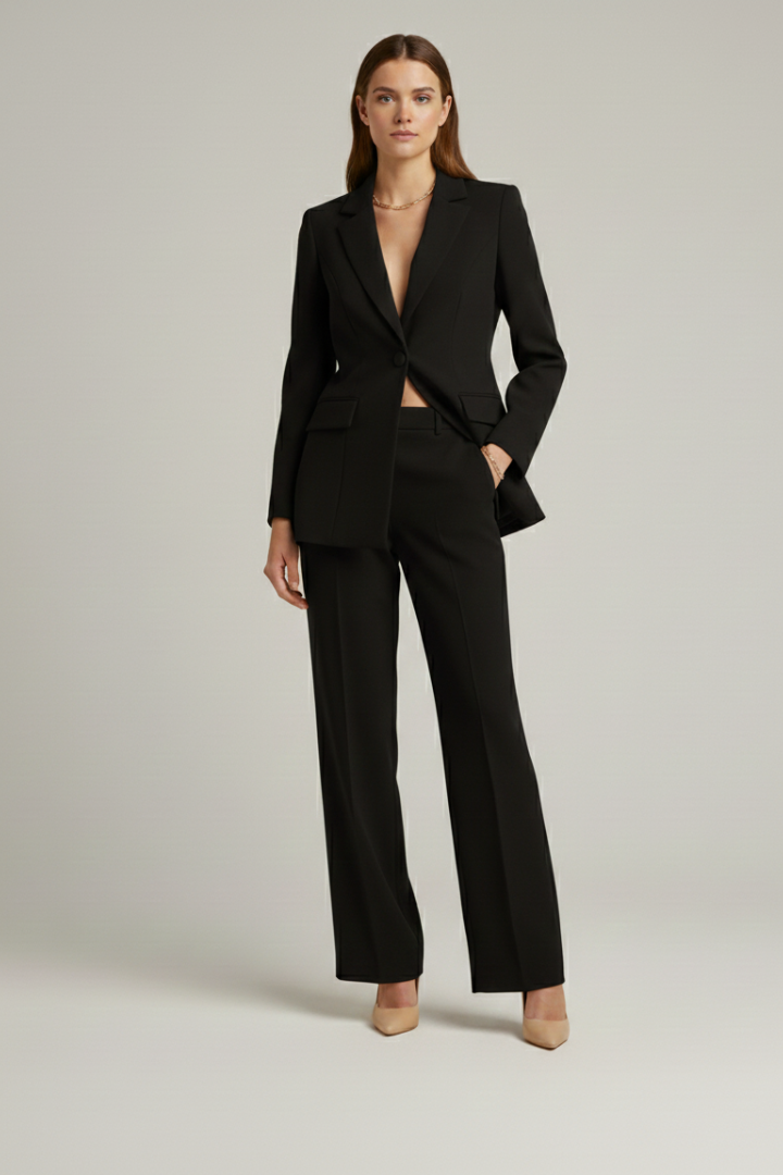 Ensemble tailleur – Veston structuré et pantalon jambe large