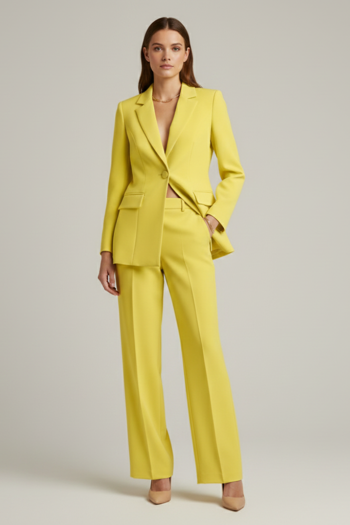 Ensemble tailleur – Veston structuré et pantalon jambe large