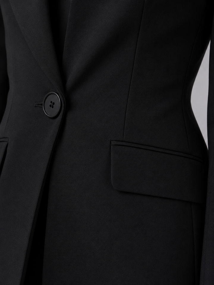 Liesel | Ensemble tailleur blazer sans col et pantalon jambe large