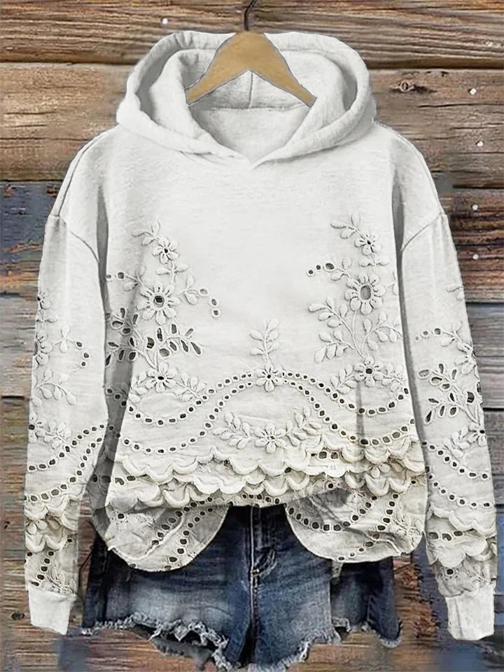 Rosa™ | Hoodie avec Détails en Dentelle