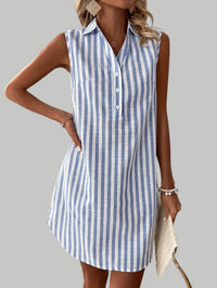 Frenzi | Robe chemise rayée sans manches