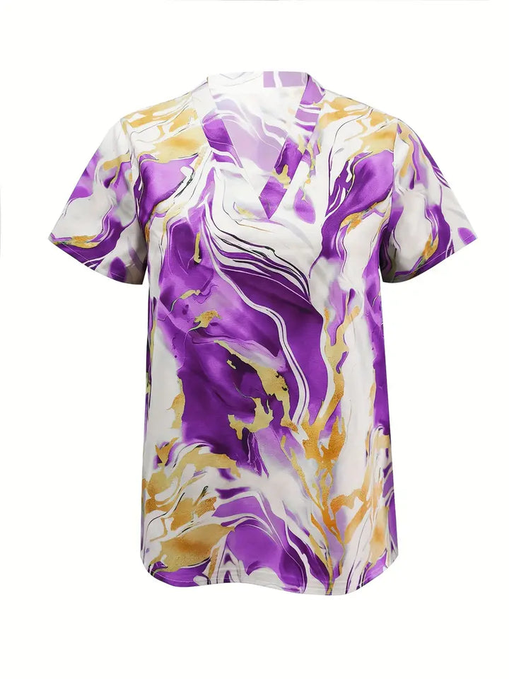 XYRIEL | BLOUSE EN IMPRIMÉ MARBRE ÉLÉGANTE