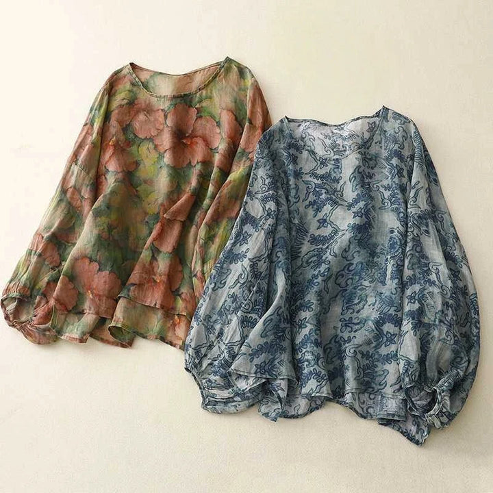 AERIN | BLOUSE EN LIN À MANCHES LONGUES