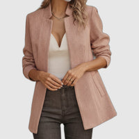 Amara | Veste blazer texturée rose pâle