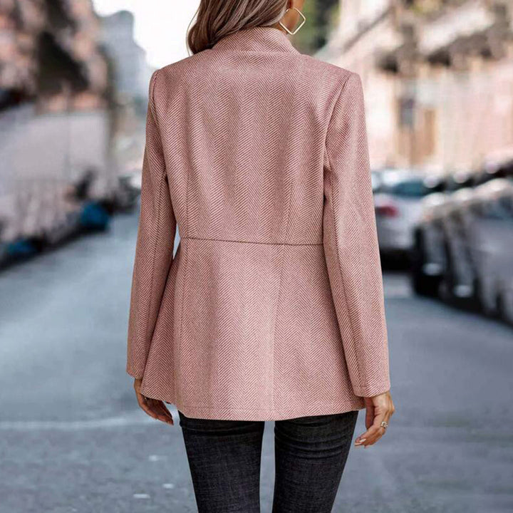 Amara | Veste blazer texturée rose pâle