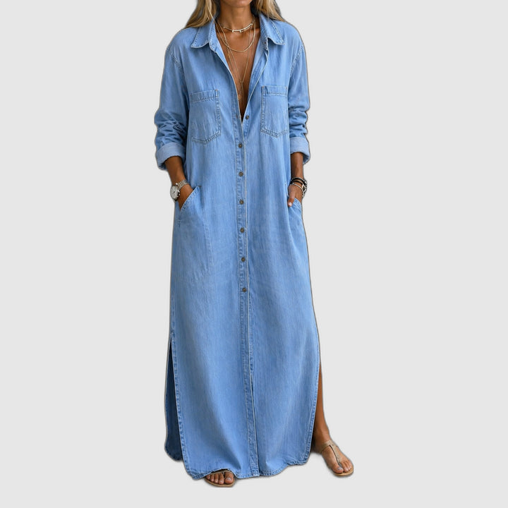 Andrea | Robe en Jean Boutonnée
