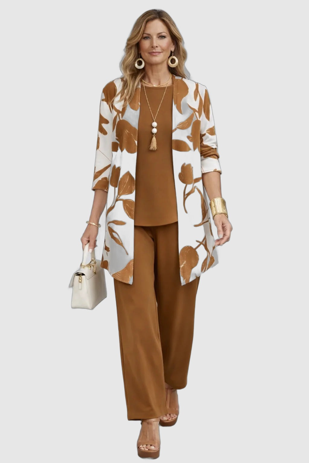 Lise™ | Ensemble Trois Pièces Caramel Feuillu