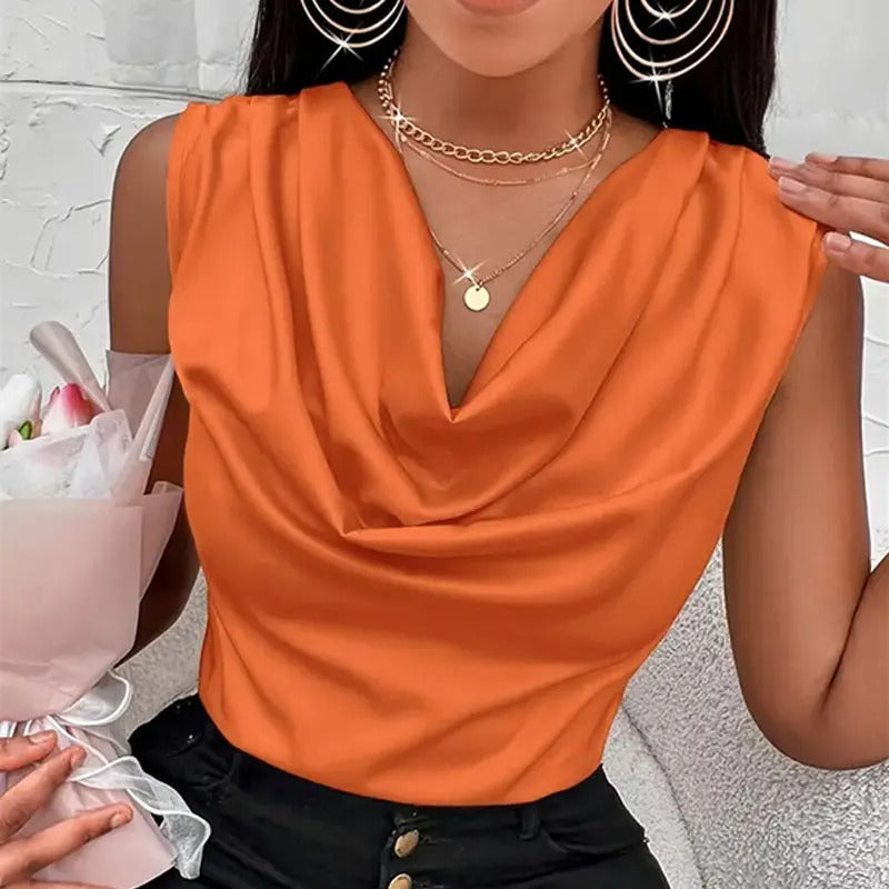 BRITTANY | TOP EN SATIN ÉLÉGANT