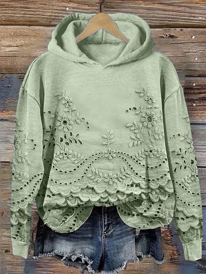 Rosa™ | Hoodie avec Détails en Dentelle