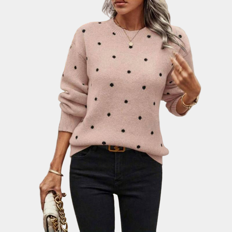 Darielle | Pull en Tricot à Pois Sophistiqué