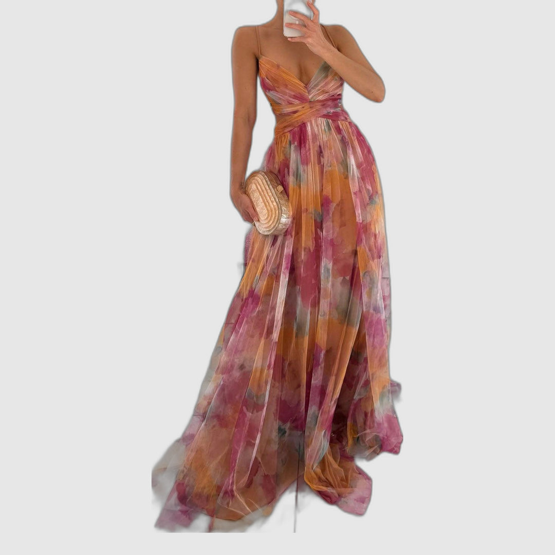 Camille | Robe Longue Florale Élégante