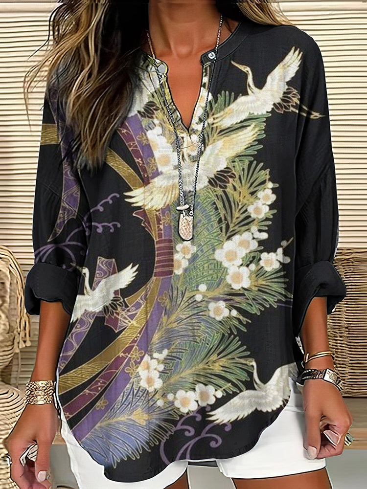 Orielle™ - Blouse Élégante Imprimé Vol