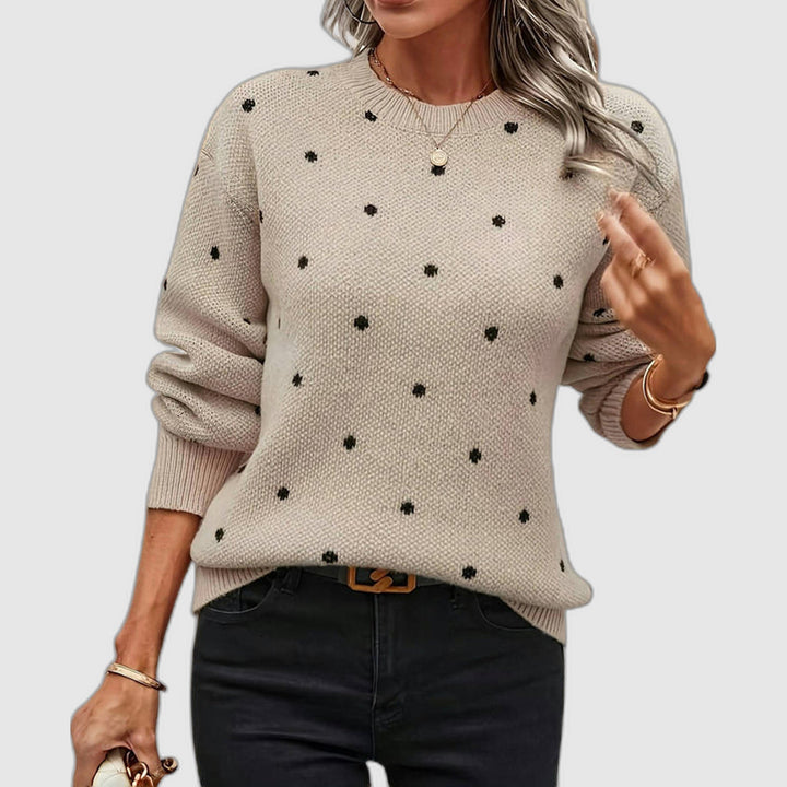 Darielle | Pull en Tricot à Pois Sophistiqué