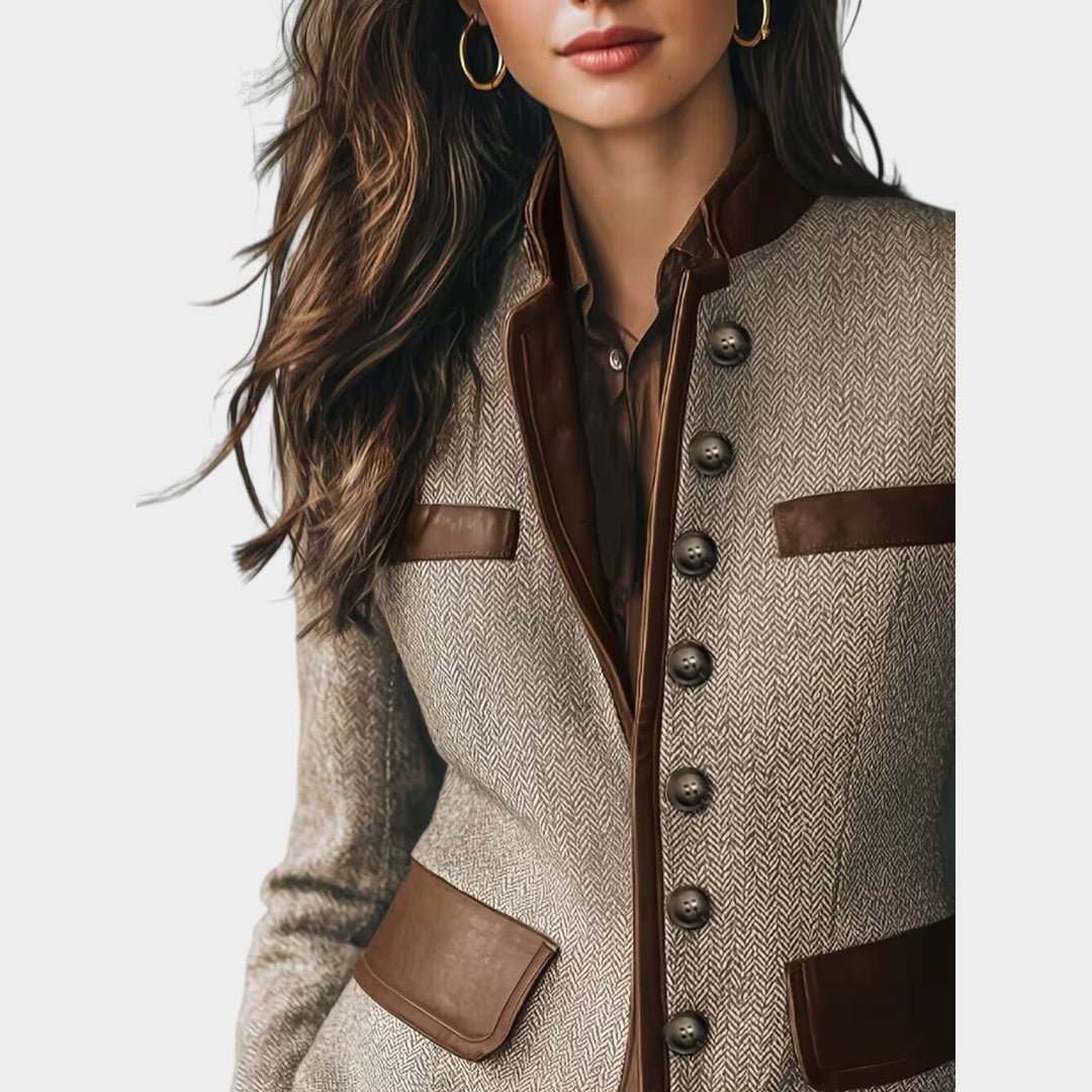 Camille | Blazer ajusté à motif tweed