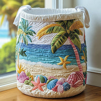 Marie-Yvonne™ | Panier Matelassé Coquillages Palmier