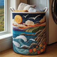 Marie-Pascale™ | Panier Matelassé Vagues Turquoise Douces