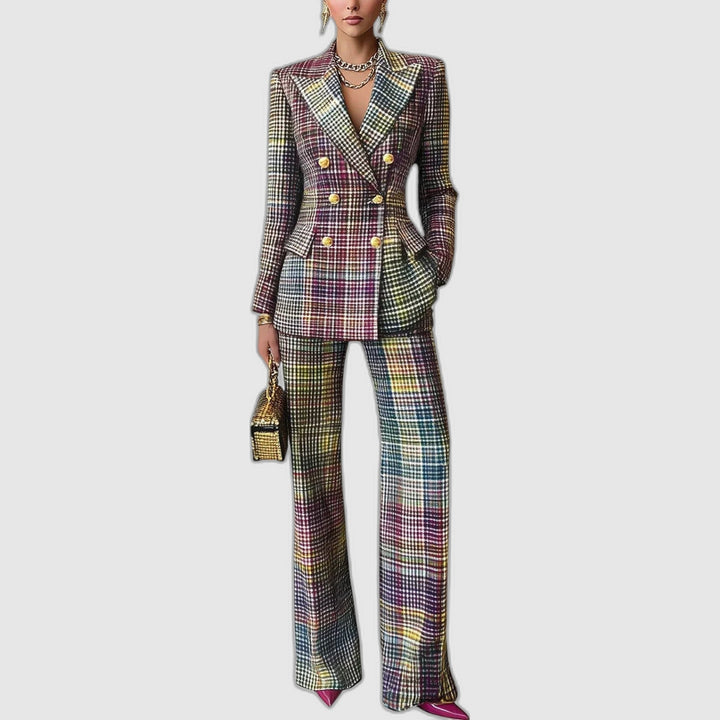 Éloise | Ensemble tailleur à carreaux deux pièces