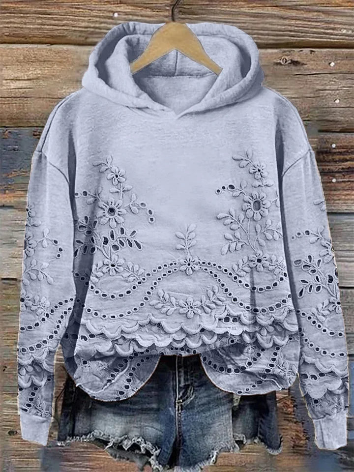 Rosa™ | Hoodie avec Détails en Dentelle