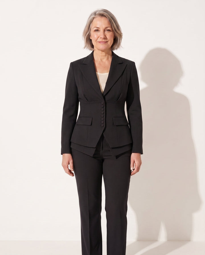 Anouk | Ensemble tailleur blazer et pantalon jambe large