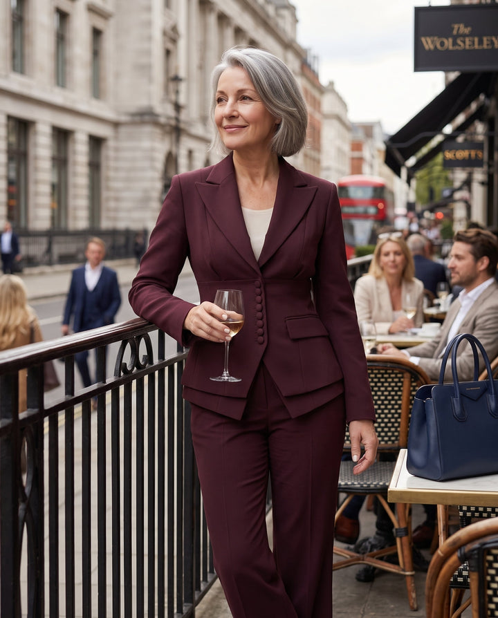 Anouk | Ensemble tailleur blazer et pantalon jambe large