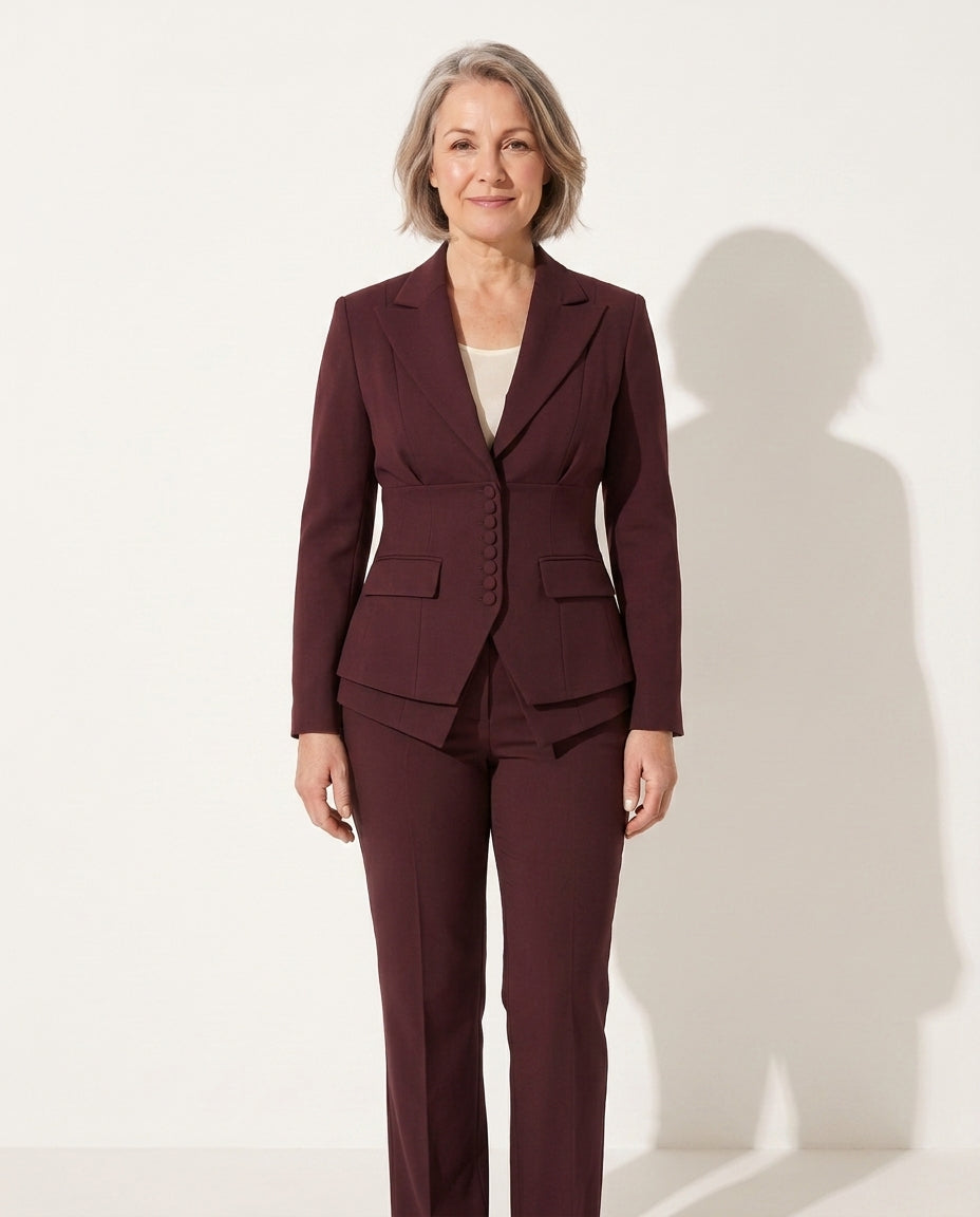 Anouk | Ensemble tailleur blazer et pantalon jambe large