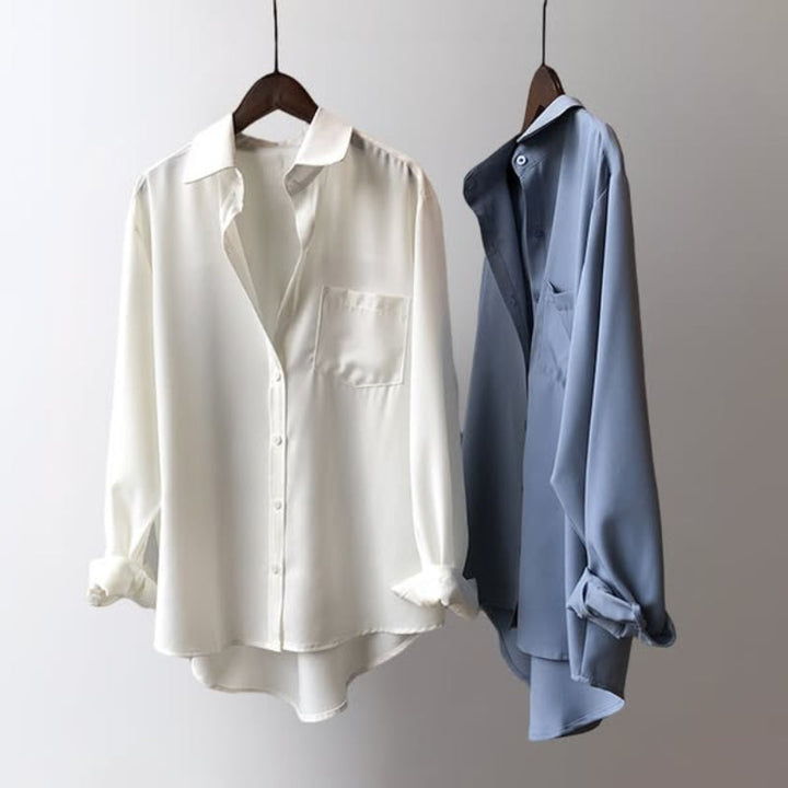VIVIAN | CHEMISE À COL REVER LONGUE À MANCHES CASUAL