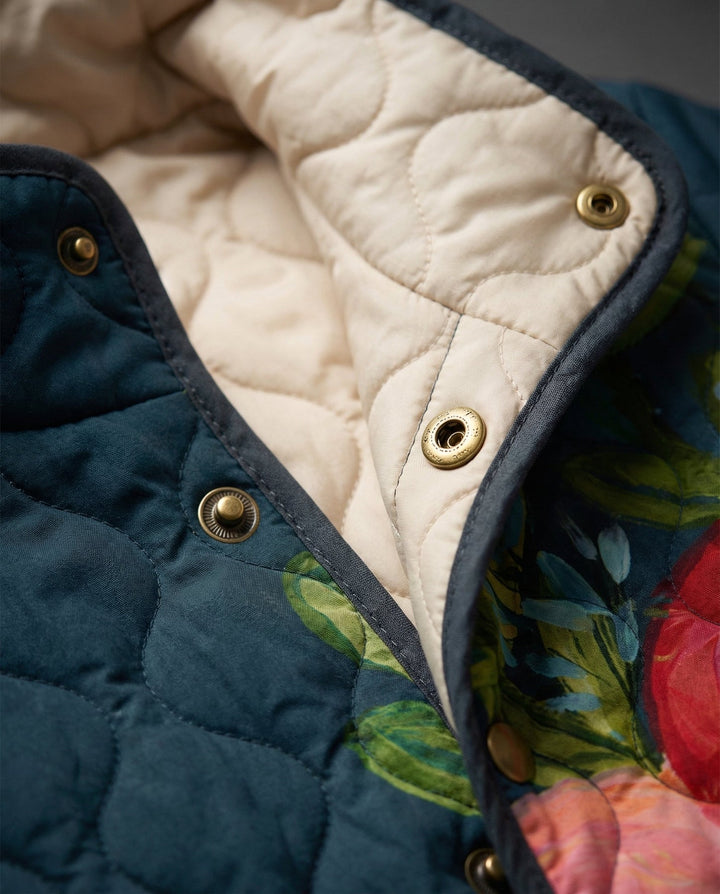 Rita - veste matelassée fleurie porté