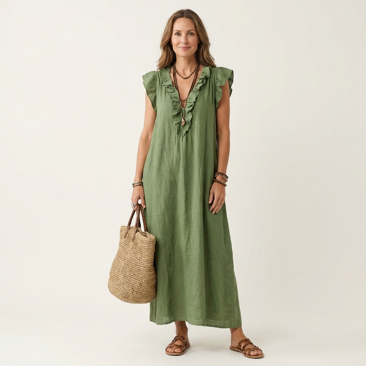 Josette | Robe longue flatteuse en lin