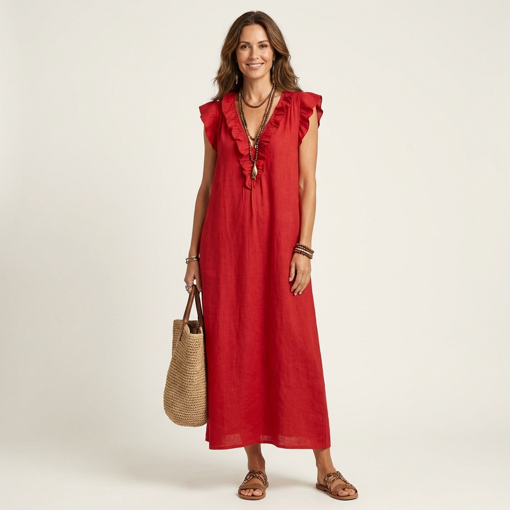Josette | Robe longue flatteuse en lin