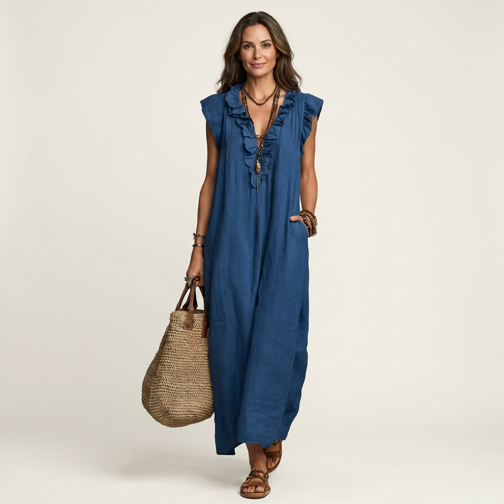 Josette | Robe longue flatteuse en lin