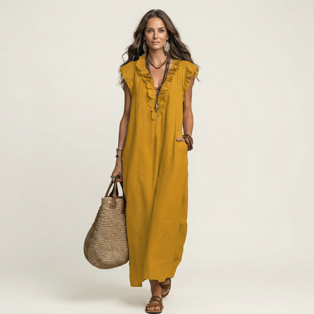 Josette | Robe longue flatteuse en lin