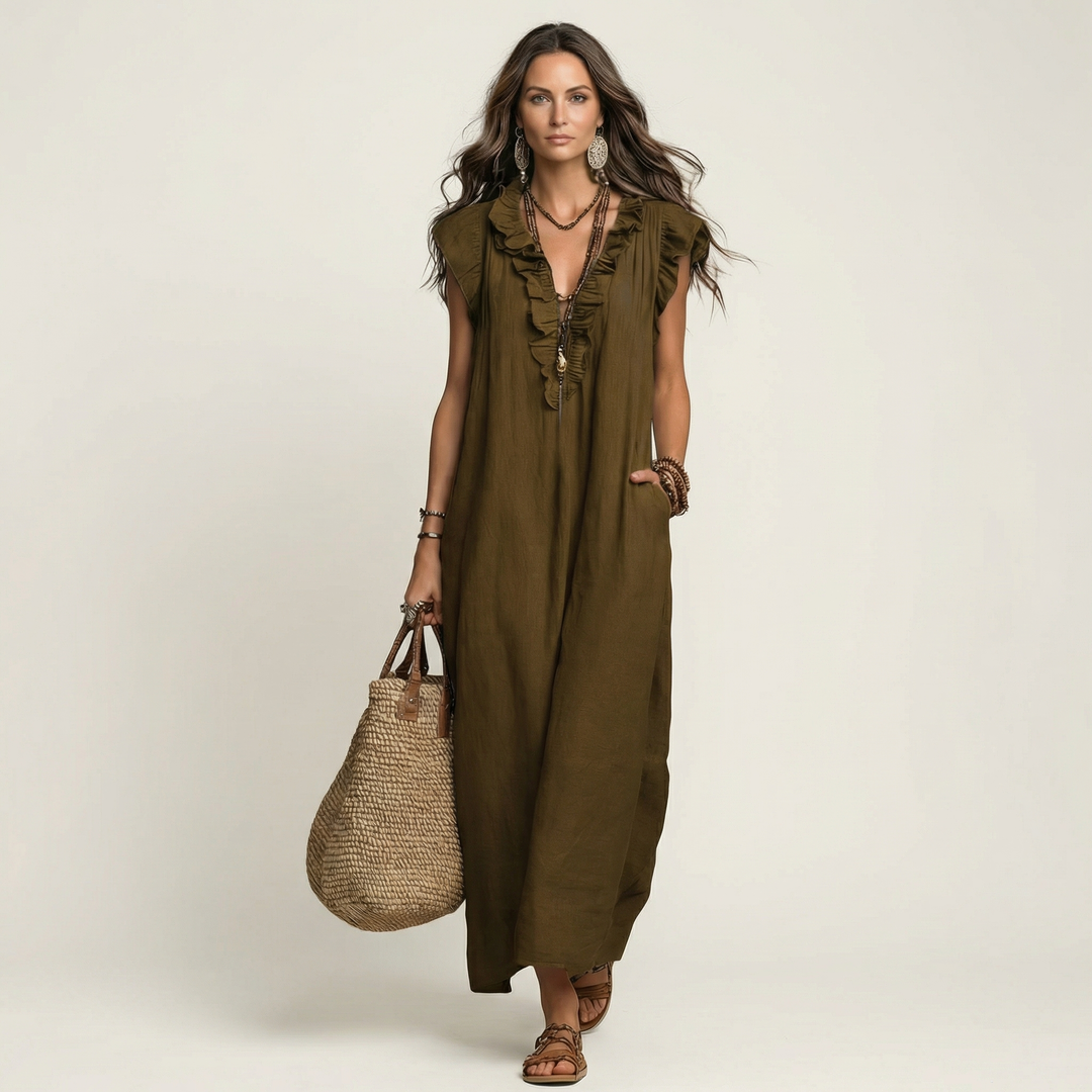 Josette | Robe longue flatteuse en lin