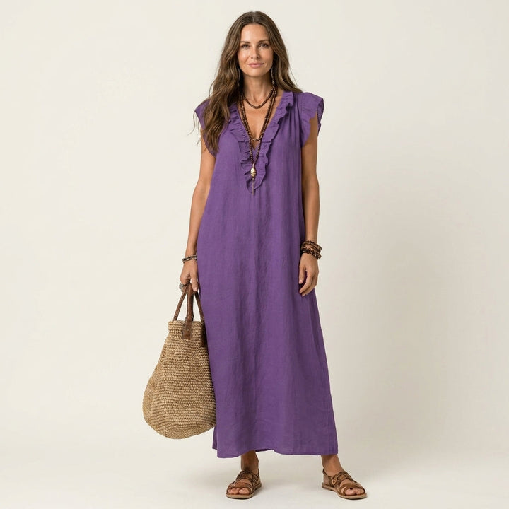 Josette | Robe longue flatteuse en lin