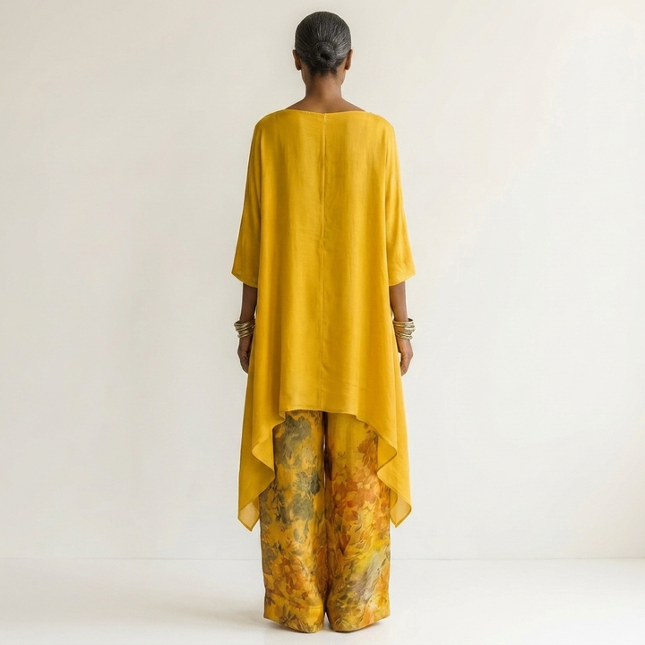 Cariola | Ensemble Deux Pièces en Coton-Silk avec Tunique Asymétrique