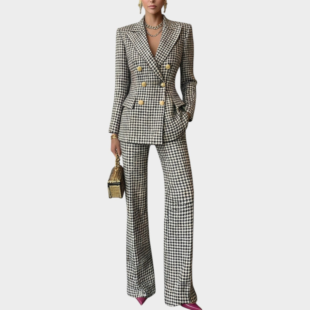 Éloise | Ensemble tailleur à carreaux deux pièces