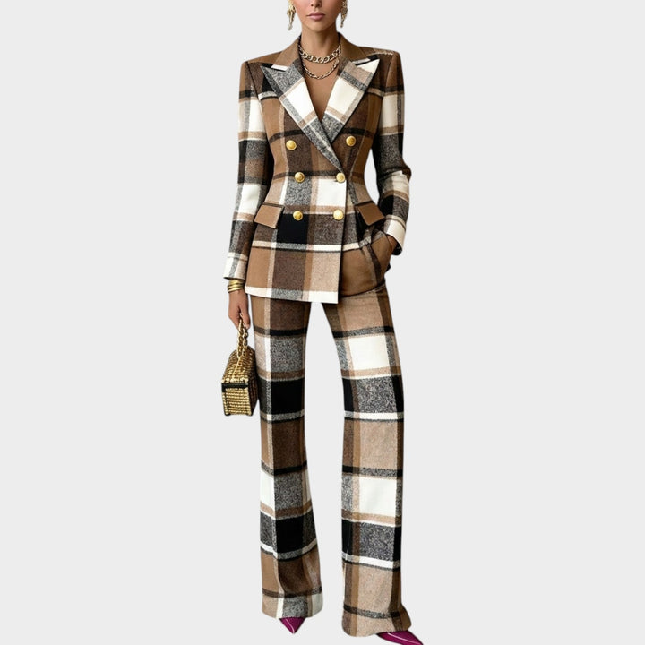 Éloise | Ensemble tailleur à carreaux deux pièces