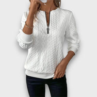Solena – Pull zippé en maille torsadée