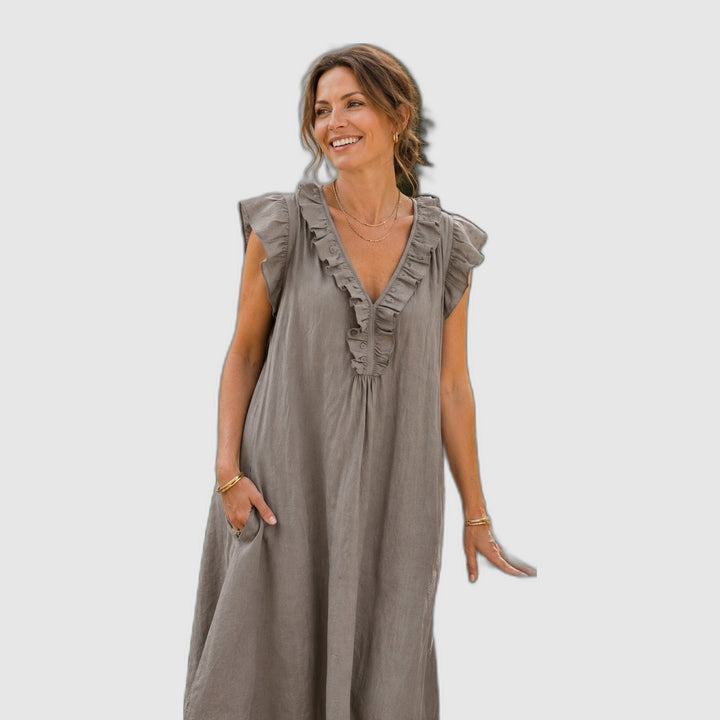 Josette | Robe longue flatteuse en lin